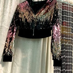 NWOT Sequin Cropped Jacket size S